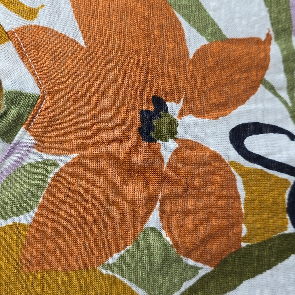 Rachel Zoe 100% Linen Tropical Blouse Size 3X - Picture 3 of 7
